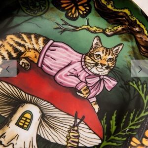 west elm dapper animal mushroom cat plate